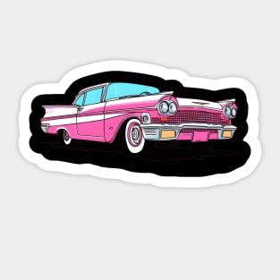 Vintage Pink Cadillac Sticker